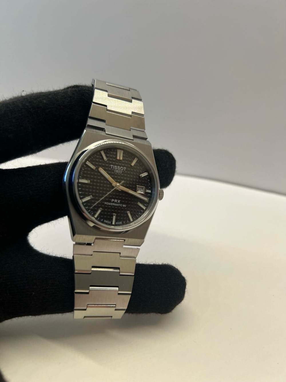 Tissot PRX Men's Stainless Steel Watch with Black Dial